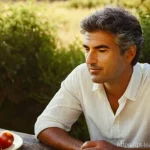 맛 교육의 필수 요소와 구성 - **Prompt:** A young adult, dressed in a simple, light-colored shirt, sits at a rustic wooden table b...