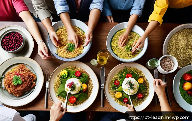 맛을 통한 창의적 사고 기르기 - A bright, modern kitchen scene featuring a diverse group of adults in casual business attire gathere...