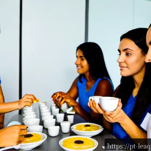 Home 17 맛 교육에서의 신뢰성 있는 평가 방법 - Photorealistic sensory education classroom in Brazil, a diverse group of adult students conducting a...